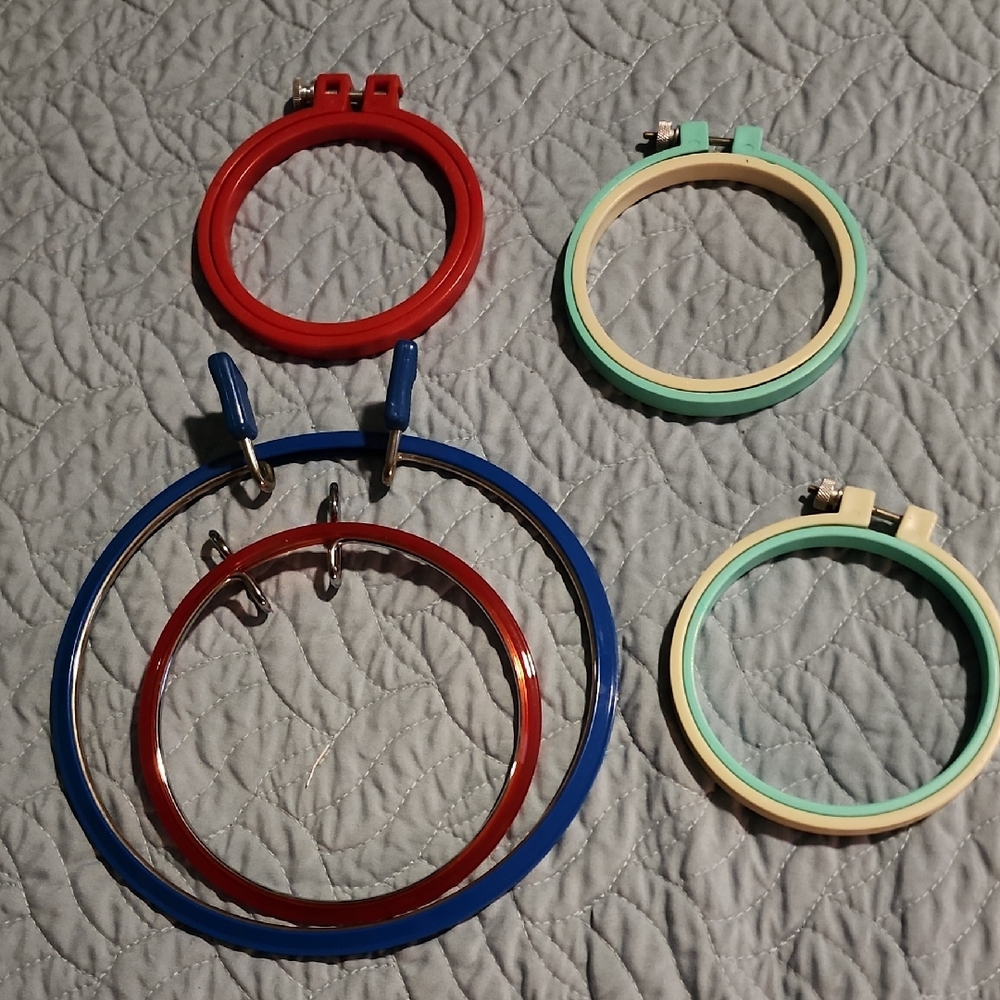 5 Cross Stitch Hoops Embroidery Sewing